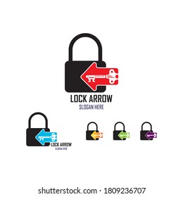 lock arrow logo design template. Vector illustration.
