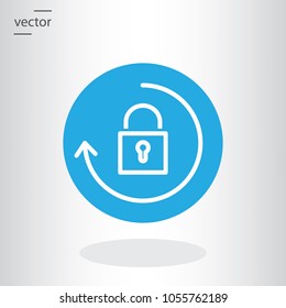 Lock with arrow, update password icon - vector illustration EPS, flat design icon.