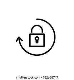 Lock with arrow, update password icon vector