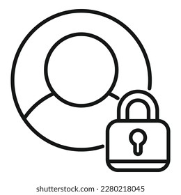 Lock avatar icon outline vector. Personal safe. Secure policy