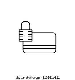 lock bank card. Element of online shopping icon for mobile concept and web apps. Thin line lock bank card can be used for web and mobile