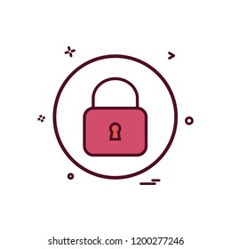 lock  basic icon vector design