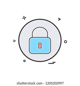 lock  basic icon vector design