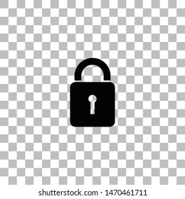 Lock. Black flat icon on a transparent background. Pictogram for your project
