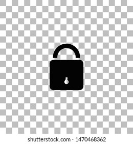 Lock. Black flat icon on a transparent background. Pictogram for your project