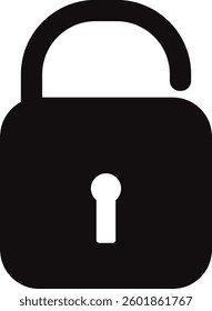Lock black icon design with white background. vector illustration.