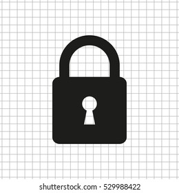 Lock  - black vector icon
