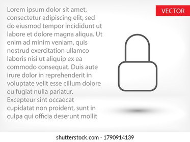 lock. black vector icon line linear style on the background. Best icon 10 eps illustration