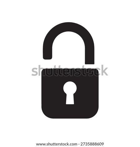  Lock Black Vector Icon Unlock Security Symbol
