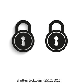 lock - black vector icons