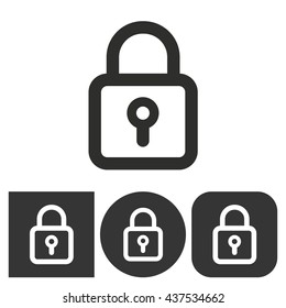 Lock - black and white icons. Vector illustration.