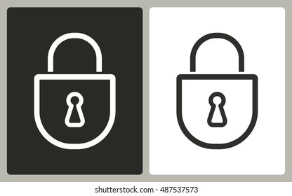 Lock - black and white icons. Vector illustration.