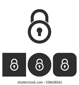 Lock - black and white icons. Vector illustration.
