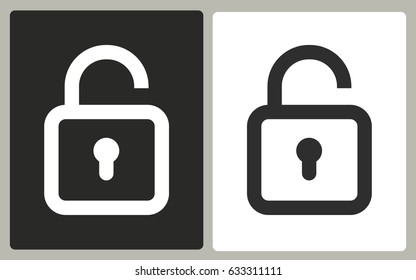 Lock - black and white vector icons. Illustration isolated for graphic and web design.