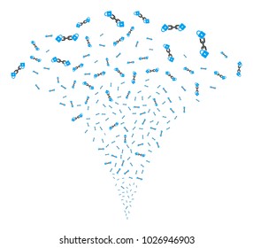 Lock Blockchain fireworks fountain. Vector illustration style is flat iconic symbols. Object fountain created from random symbols as lock blockchain fireworks.