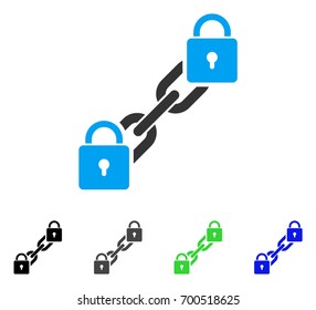 Lock Blockchain flat vector icon. Colored lock blockchain, gray, black, blue, green pictogram variants. Flat icon style for web design.