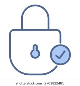 Ilustración vectorial de icono azul de bloqueo