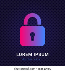 Lock Blue & Red colorful gradient attractive bright material Icon / Logo Design
