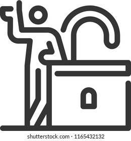 Lock, bold line stick figure icon. The illustration is vector, editable stroke, 48x48 pixel perfect. Crafted with precision and eye for quality.