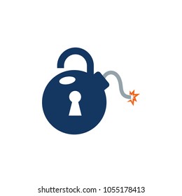 Lock Bomb logo Icon Design