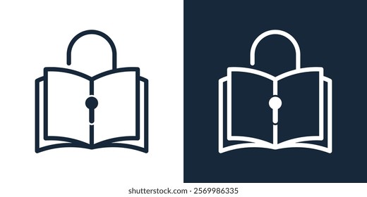 LOCK AND BOOK abstract vector logo