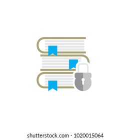 Lock Book Logo Icon Design