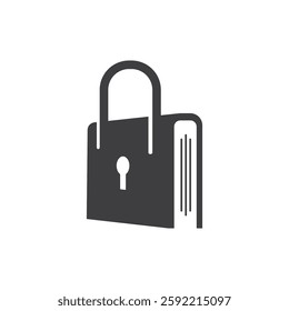 lock book logo icon. locked book, safety book logo vector icon illustration design.