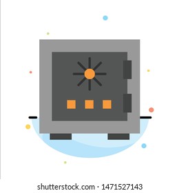 Lock, Box, Deposit, Protection, Safe, Safety, Security Abstract Flat Color Icon Template