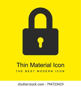 Lock bright yellow material minimal icon or logo design