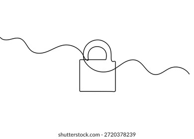 Cerrar icono de negocio continuo de una línea de dibujo en estilo minimalista para el diseño de concepto de seguridad