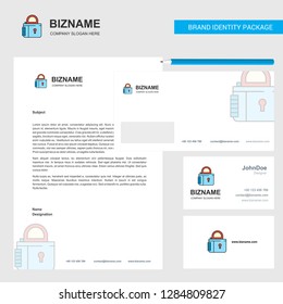 Lock  Business Letterhead, Envelope and visiting Card Design vector template