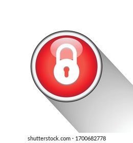 lock button icon, vector illustration