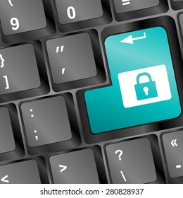 Lock button on the keyboard vector