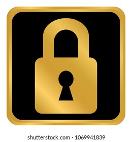 Lock button on white background. Vector illustration.