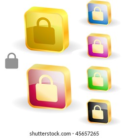 Lock button. Vector set for web.