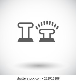 Lock car doors. Single flat icon on white background. Vector illustration.