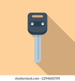 Sperren Sie die Autoschlüssel Symbol flach Vektorgrafik. Intelligente Taste. Digitales Gerät