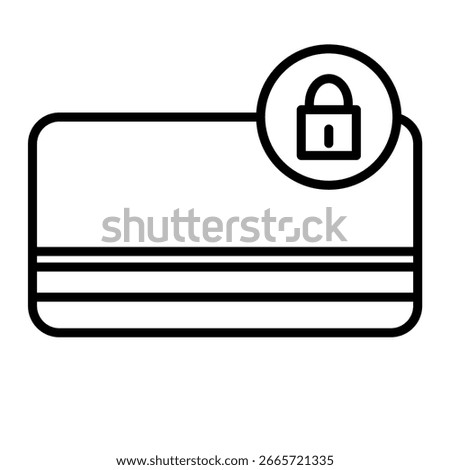 Lock Card Disable Bank Card Debit Card Credit Card icon bank icon line art