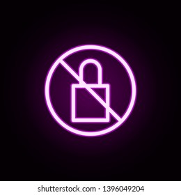 lock of the castle neon icon. Elements of ban set. Simple icon for websites, web design, mobile app, info graphics