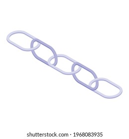 Lock chain link icon. Isometric of Lock chain link vector icon for web design isolated on white background