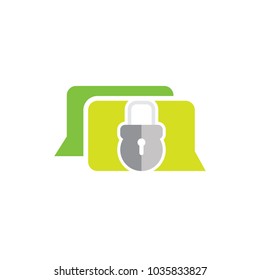 Lock Chat Logo Icon Design