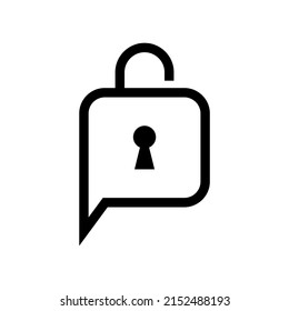 Lock Chat Logo Template Design.