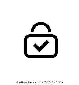 Sperren Sie mit Häkchen. Sicherer und geschützter Web-Login und Verschlüsselung vertraulicher Vektorinformationen