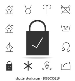 Lock checked icon. Detailed set of web icons and signs. Premium graphic design. One of the collection icons for websites, web design, mobile app on white background