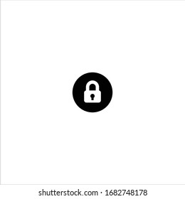 Lock in circle filled icon illustration - Vector