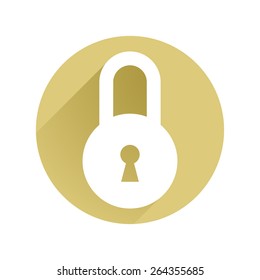 Lock circle icon flat 