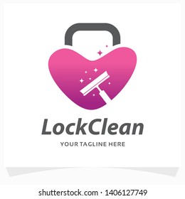 Lock Clean Logo Design Template