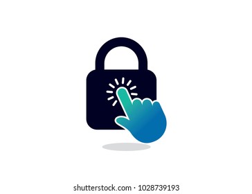 Lock Click Logo Design Template, Element Design, Vector Design