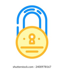 lock close color icon vector. lock close sign. isolated symbol illustration