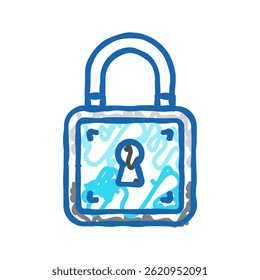 lock schließen doodle Symbol Skizze Vektor. Schließzeichen. einzelne Symbolgrafik